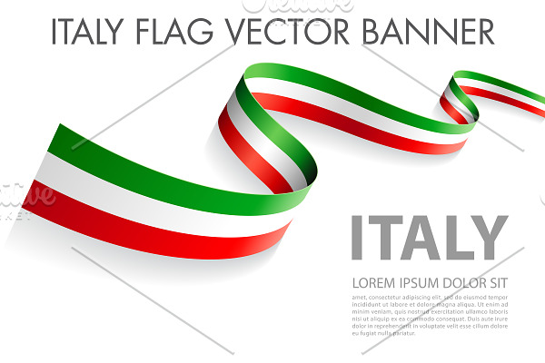 Vector ITALY flag ribbon