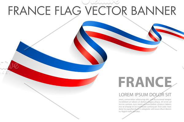 Vector France flag ribbon