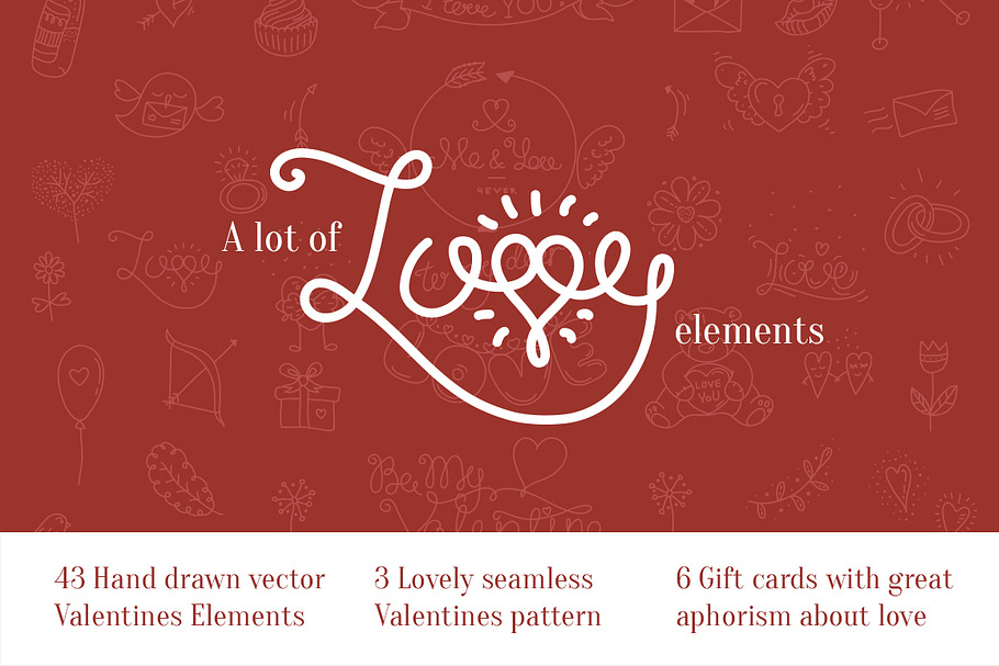 A lot of Valentine's day elements in Illustrations - product preview 8