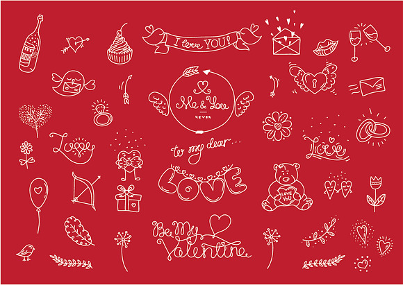 A lot of Valentine's day elements in Illustrations - product preview 1