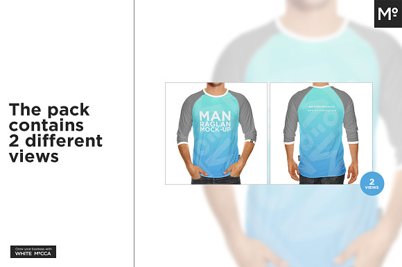 Raglan 3/4 Shirt Mock-up in Product Mockups - product preview 1