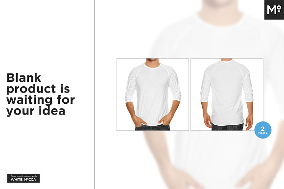Raglan 3/4 Shirt Mock-up in Product Mockups - product preview 2