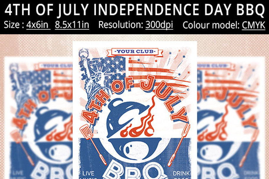 4th of July Independence Day BBQ in Flyer Templates - product preview 8