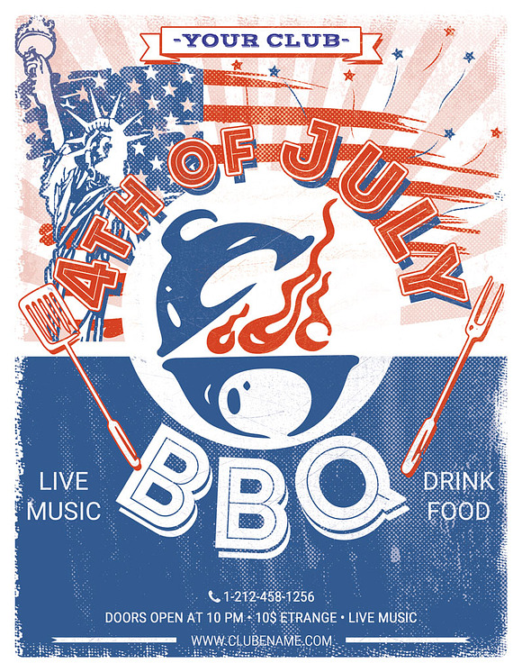 4th of July Independence Day BBQ in Flyer Templates - product preview 1