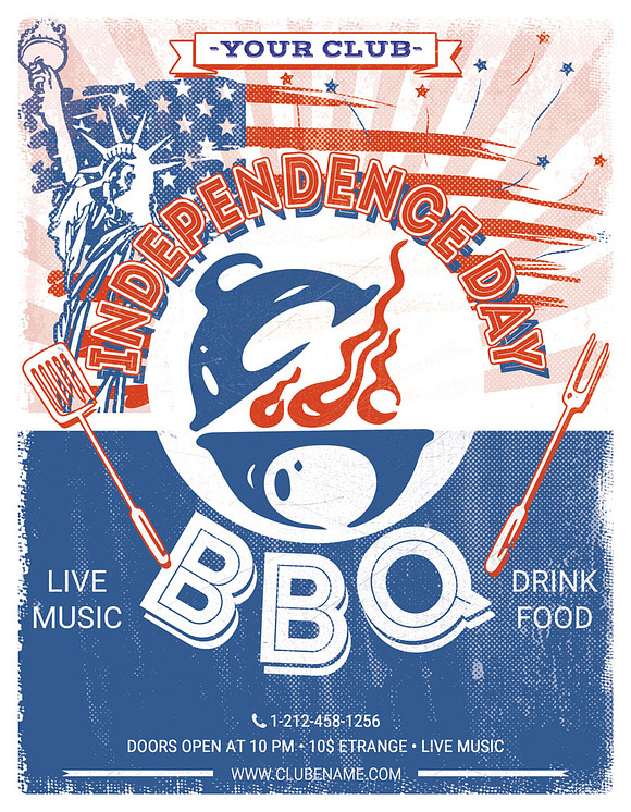 4th of July Independence Day BBQ in Flyer Templates - product preview 2