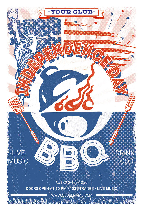4th of July Independence Day BBQ in Flyer Templates - product preview 4