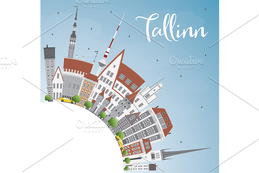 Tallinn Skyline in Illustrations - product preview 8