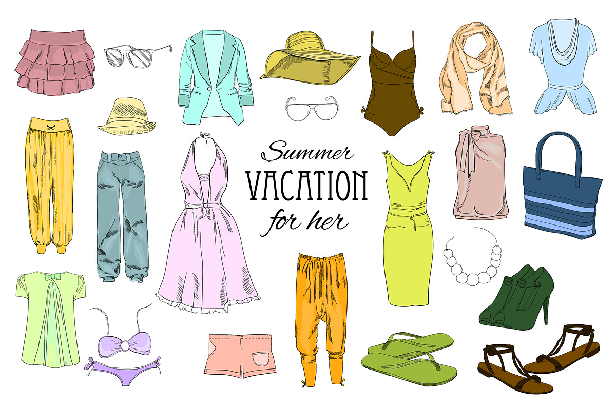 Women Clothes  Set. Mega-clipart in Objects - product preview 8