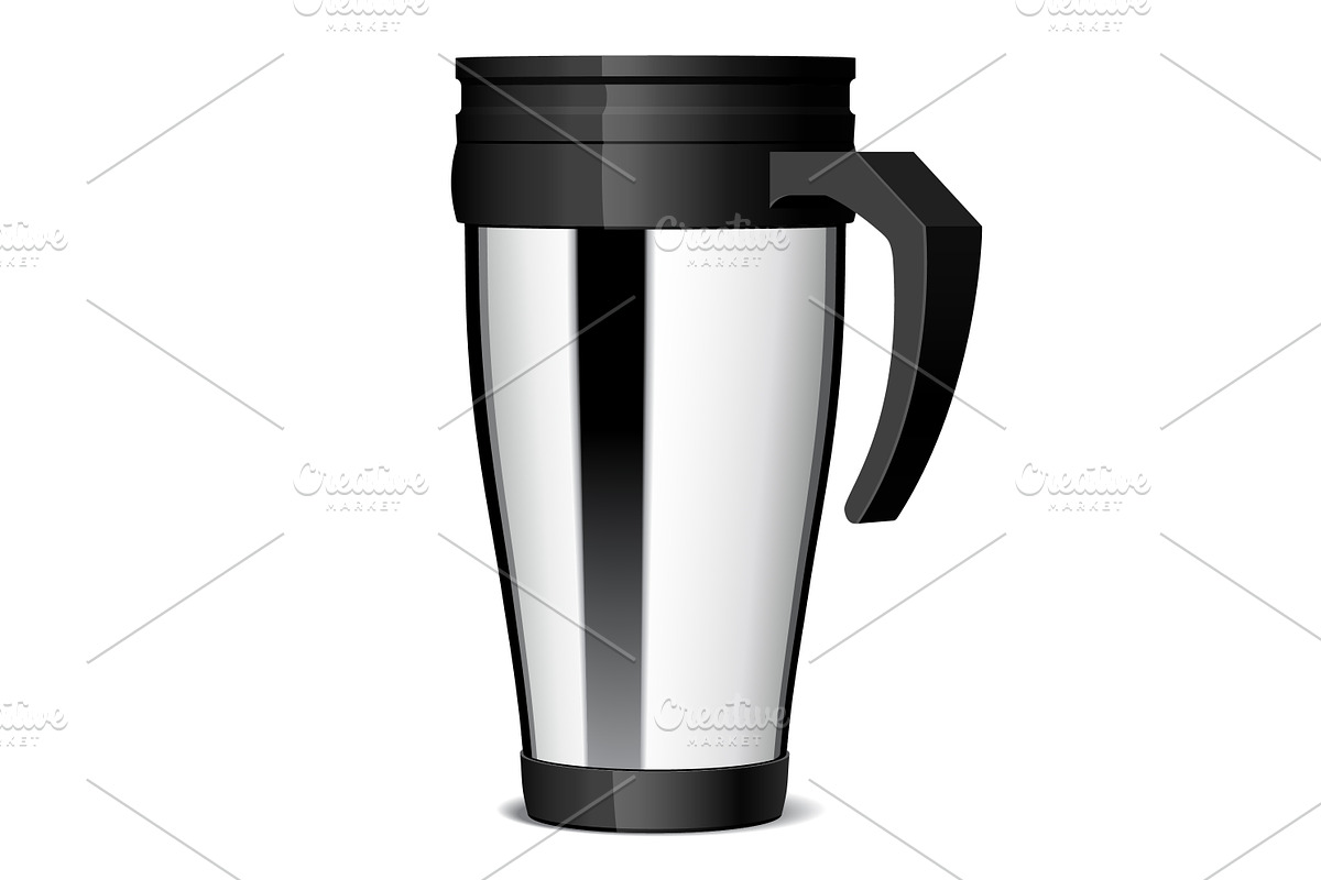 Shiny Metal travel thermo cup in Objects - product preview 8
