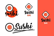 Sushi bar logo set