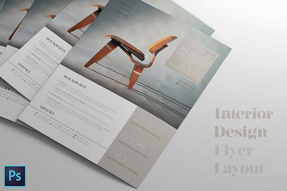Interior Design Flyer Layout in Flyer Templates - product preview 4