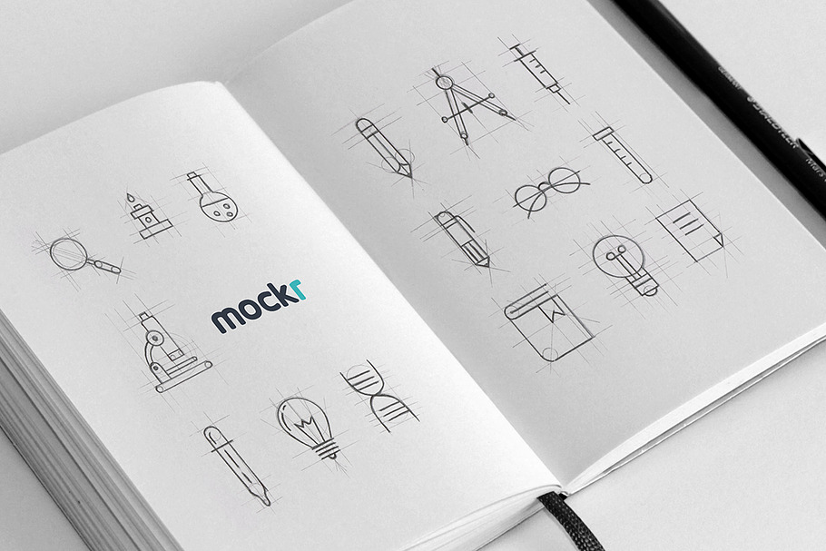 Realistic Sketchbook Mockup Psd in Mockup Templates - product preview 8