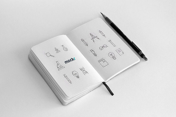 Realistic Sketchbook Mockup Psd in Mockup Templates - product preview 1