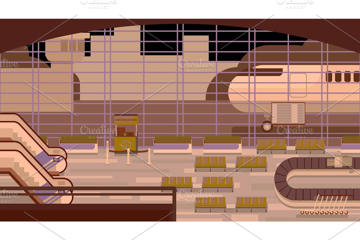 Background of hall at airport. in Illustrations - product preview 8
