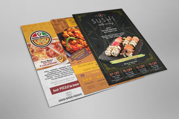 3 Restaurant Flyers / Ads Templates in Flyer Templates - product preview 1