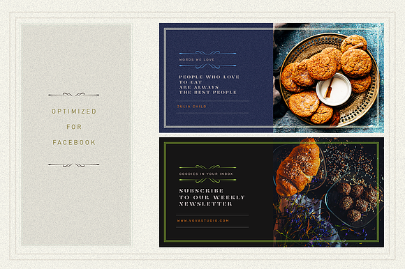 MILDRUSTIC foodie social media pack in Facebook Templates - product preview 3