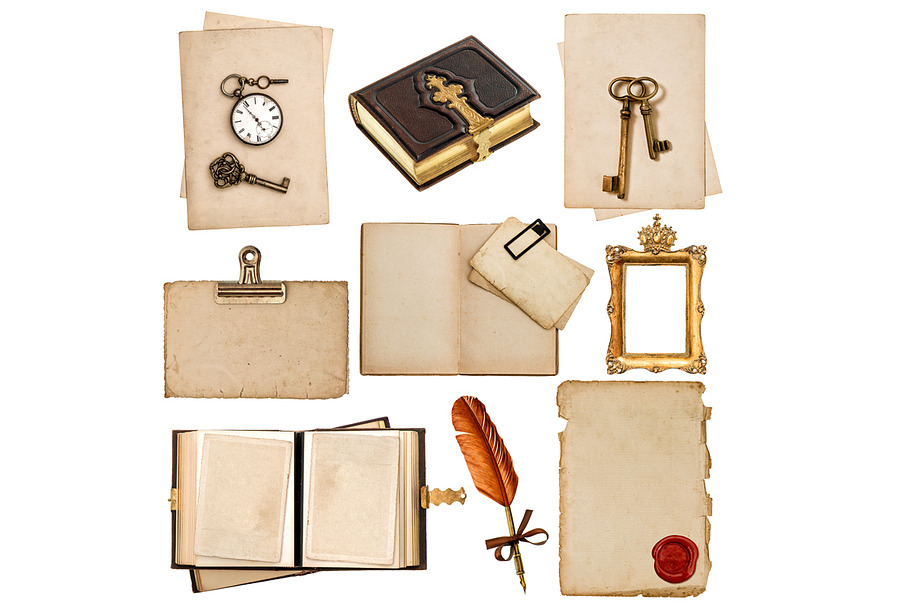 Aged Papers and Vintage Accessories