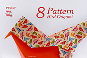 8 Digital Papers - Bird Origami