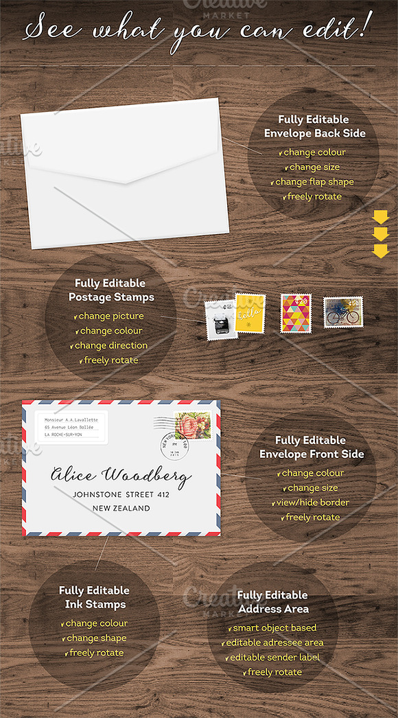 Editable Envelope Mockup in Print Mockups - product preview 1