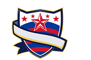 Shield With Stars and Stripes Ribbon