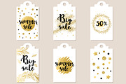 Golden summer sale tags