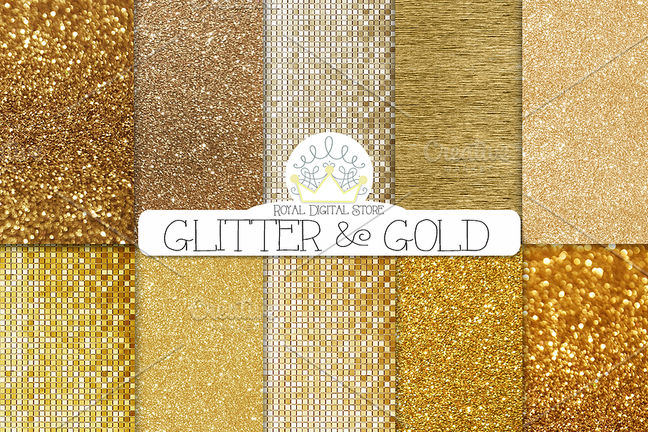 GOLD GLITTER digital textures in Textures - product preview 8