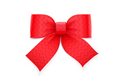 Red bow. Decorative element for gift. 