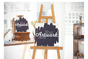 Easel With Canvas Mockup