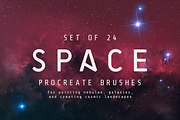 Space Procreate brushes - Set of 24