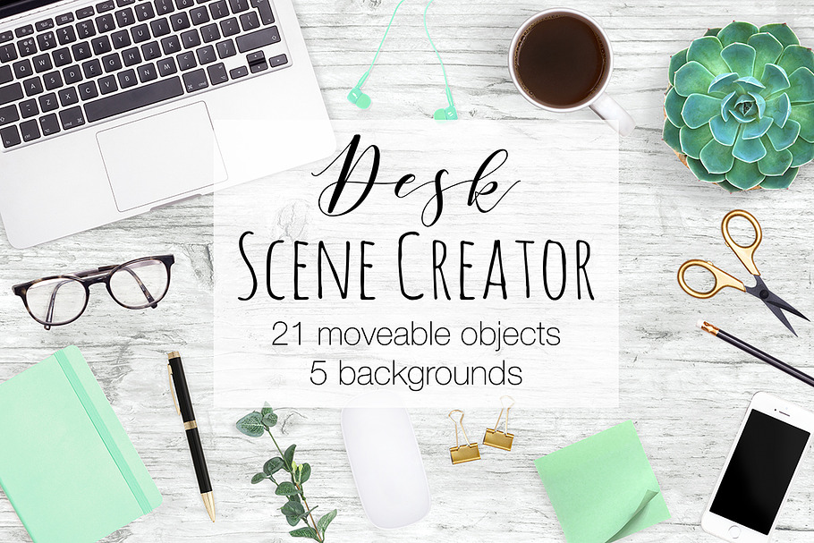 Desk Scene Creator - Top View in Scene Creator Mockups - product preview 8