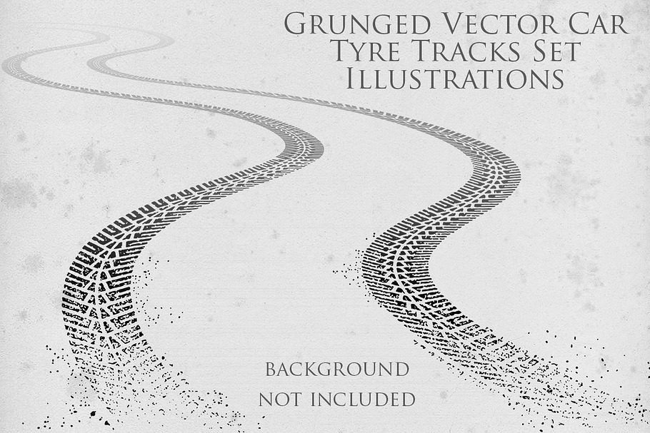 Grunge Tyre Tracks Illustrations in Illustrations - product preview 8