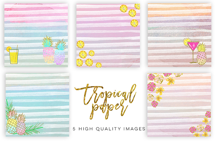Tropical Pineapple Summer paper  in Textures - product preview 8