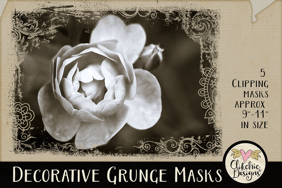 Decorative Grunge Photoshop Masks in Photoshop Shapes - product preview 8