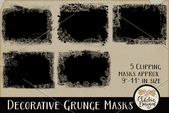 Decorative Grunge Photoshop Masks in Photoshop Shapes - product preview 1
