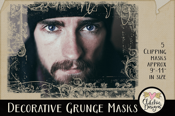 Decorative Grunge Photoshop Masks in Photoshop Shapes - product preview 2