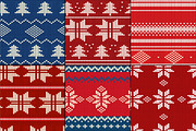 Set of six knitted seamless patterns