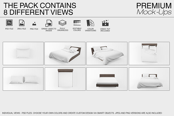 Linen Bedding Mockup Set in Product Mockups - product preview 3