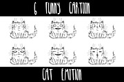 6 Cartoon cats emotions.