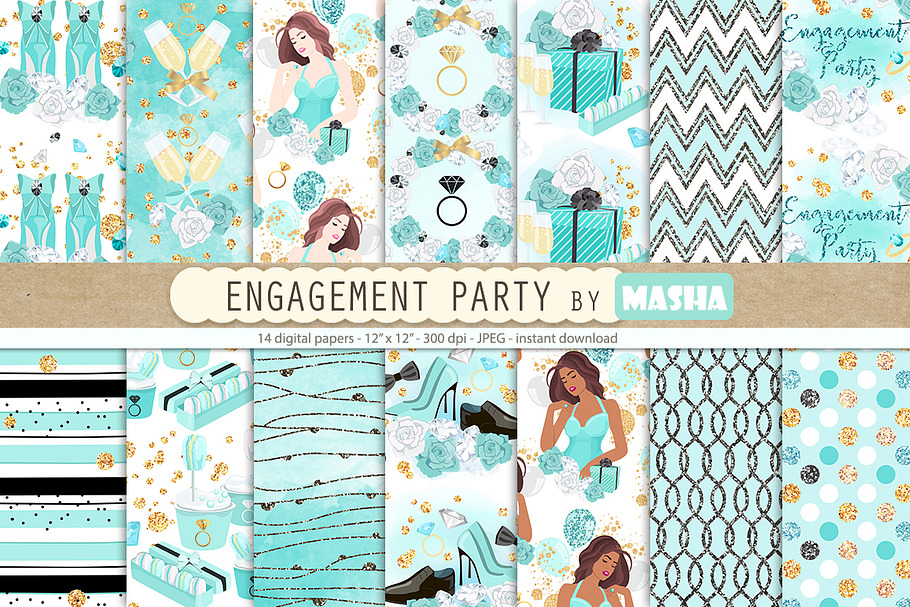 ENGAGEMENT PARTY digital papers