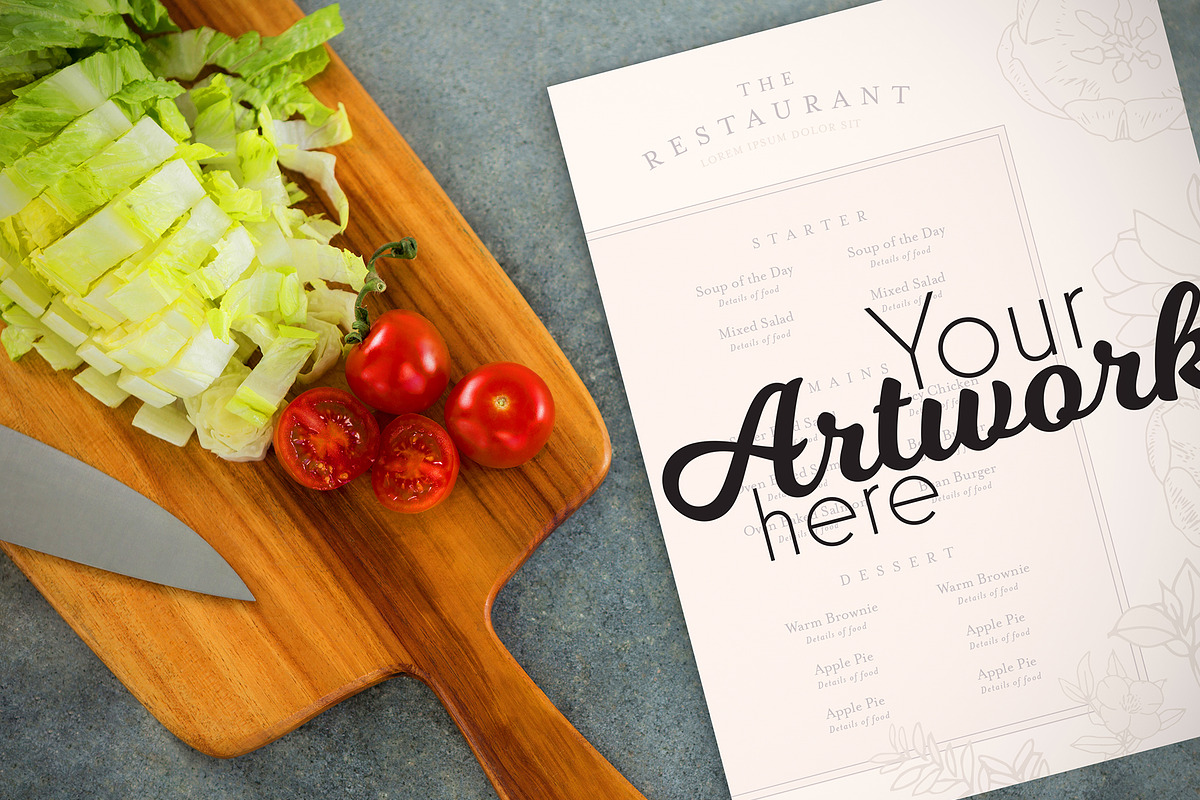 Menu With Salad Ingredients Mockup in Templates - product preview 8