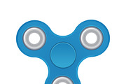 Hand spinner. Blue color. Realistic illustration isolated on white background. Top view.