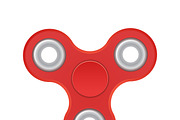 Hand spinner. Red color. Realistic illustration isolated on white background. Top view.