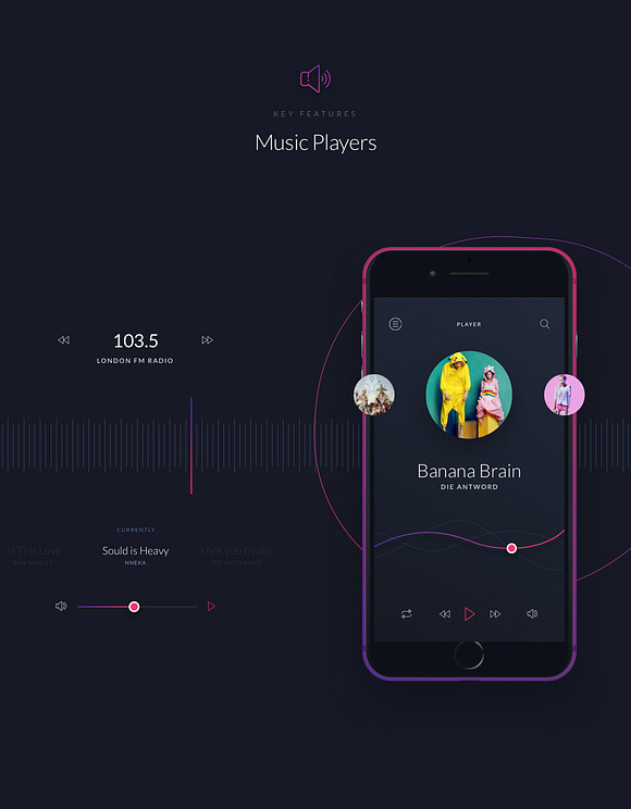 Music UI/UX Mobile App Kit in UI Kits and Libraries - product preview 3