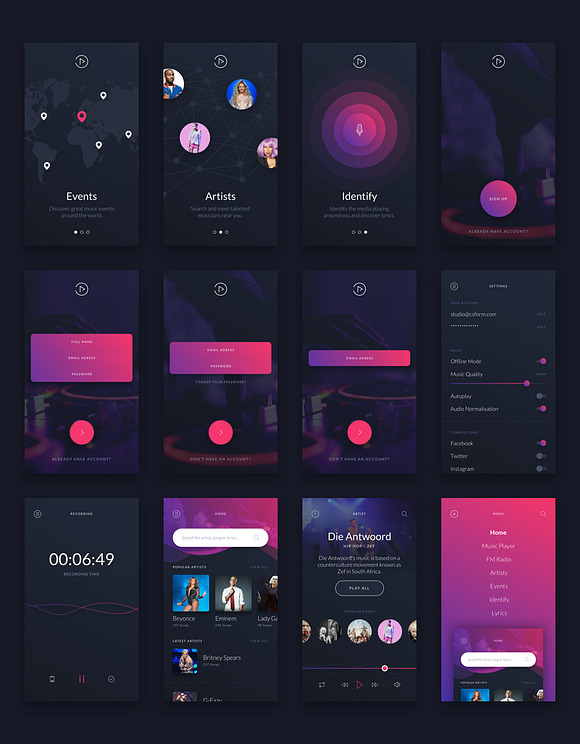 Music UI/UX Mobile App Kit in UI Kits and Libraries - product preview 7