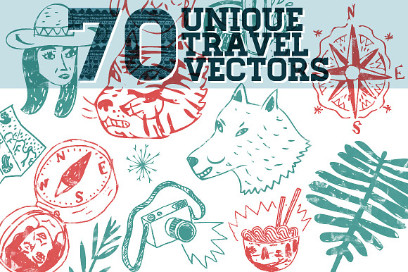 70 Hand Drawn Adventure Vectors in Illustrations - product preview 3