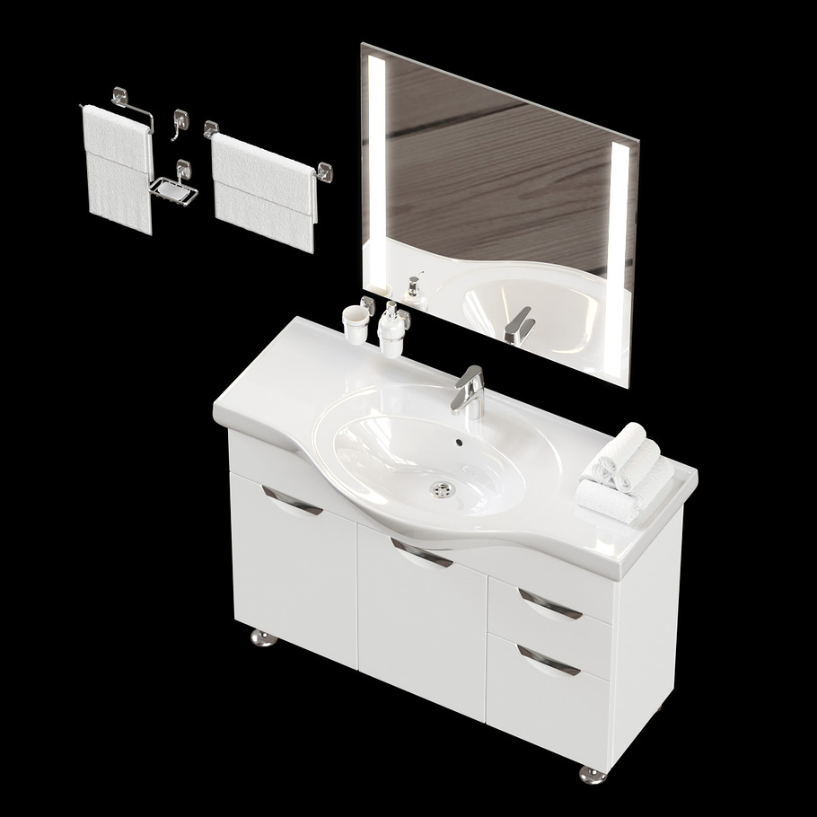 Large set for bathrooms in Furniture - product preview 2