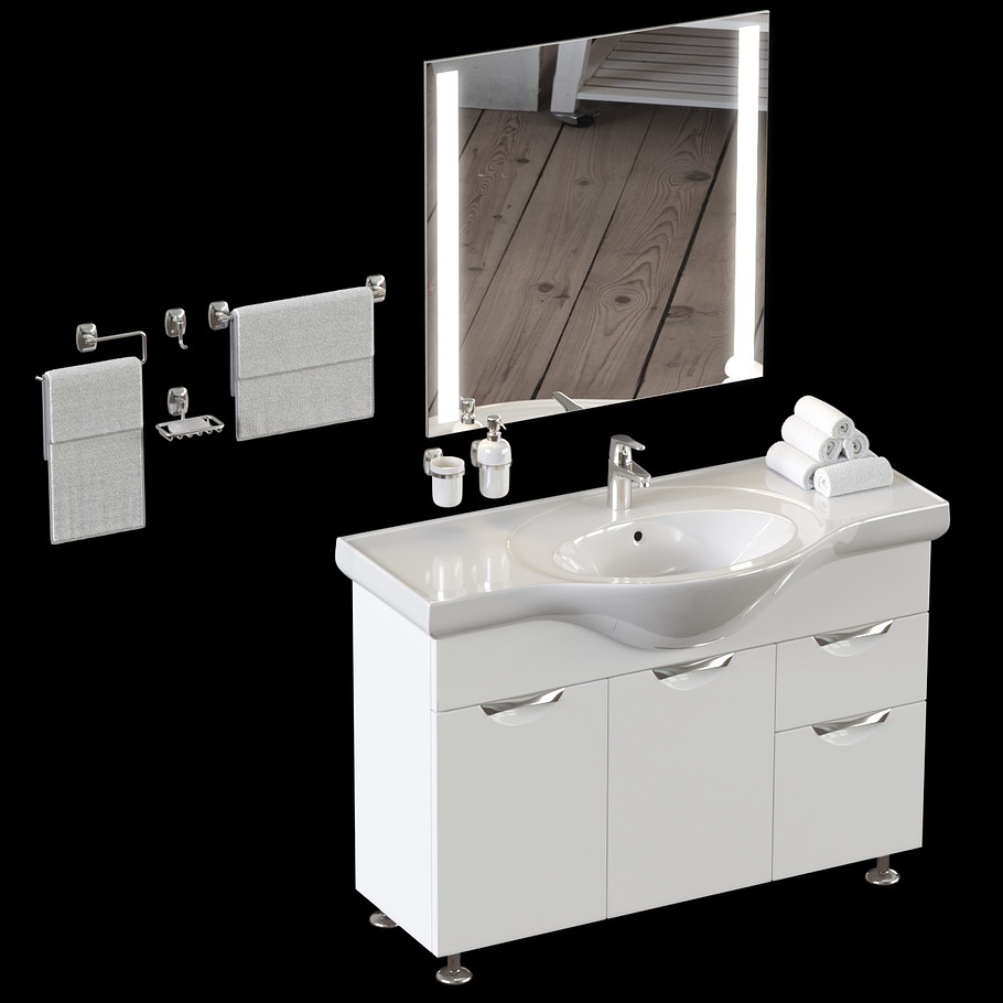 Large set for bathrooms in Furniture - product preview 4