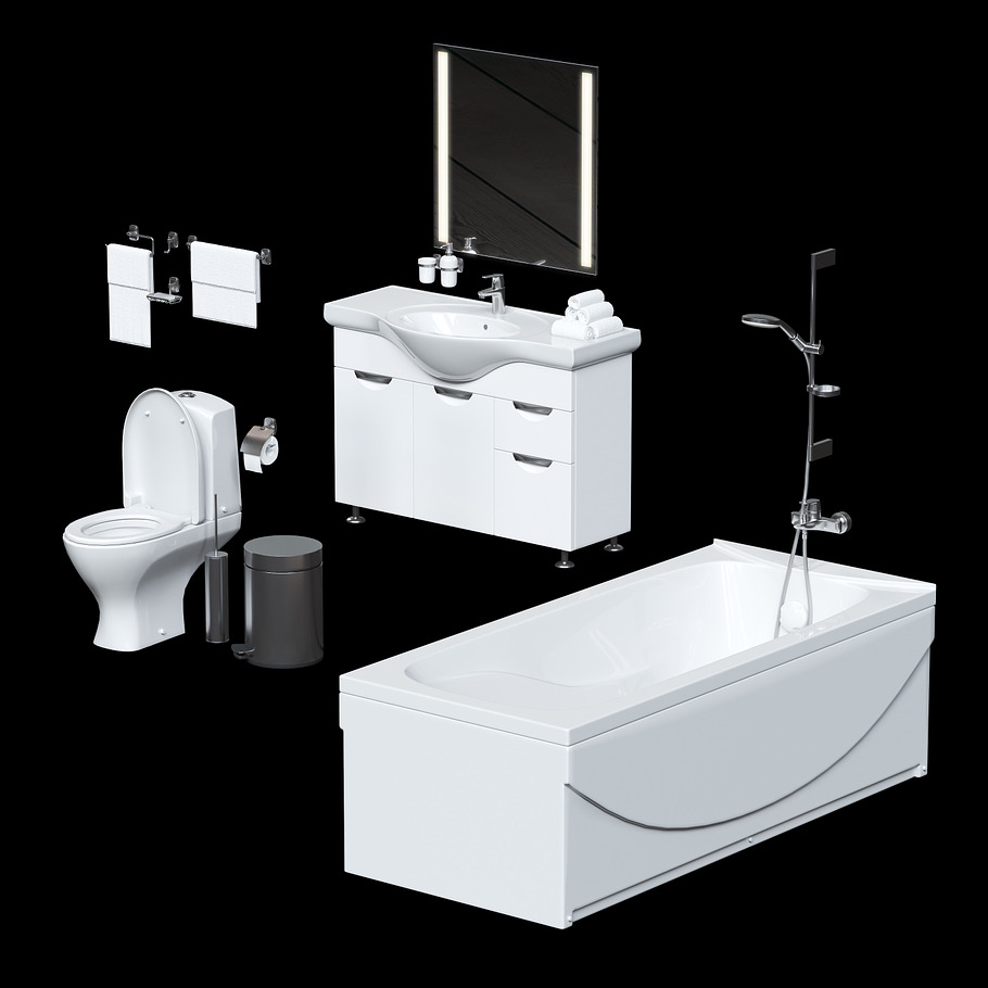 Large set for bathrooms in Furniture - product preview 6