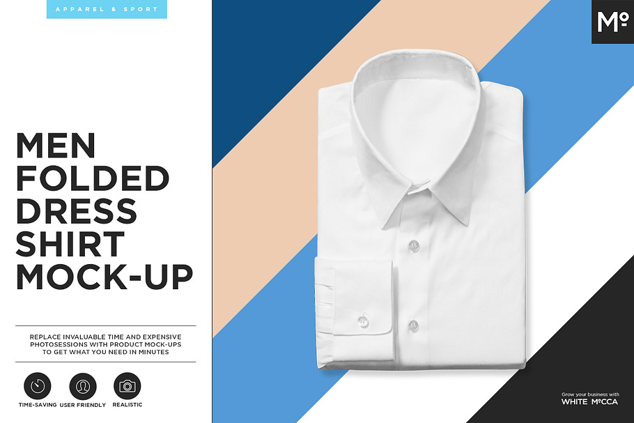 The Men Folded Dress Shirt Mock-up in Product Mockups - product preview 8