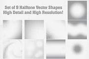 Abstract Halftone Shapes Set